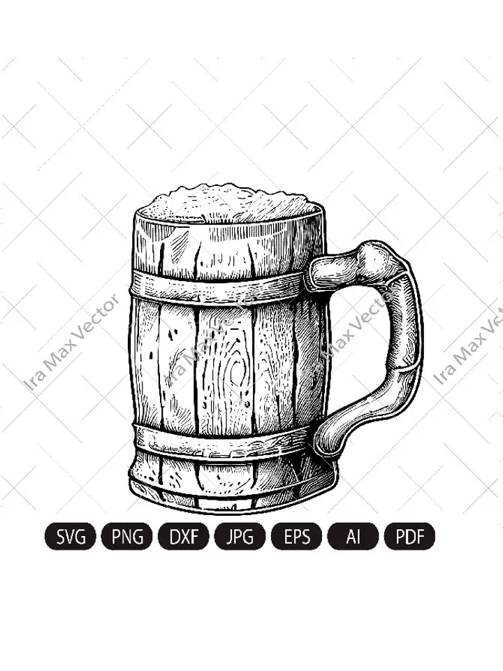 Beer Mug Svg, Alcohol Svg, Wooden Beer Mug , Beer Clipart, Wine and Beer svg, Cheers And Beers Svg, Drinking Dad Svg, Beer Babe Svg, Liquid