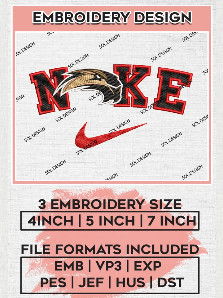 Nike SIU Edwardsville Cougars Machine Embroidery Design, NCAA SIU Edwardsville Cougars Embroidery Design files, NCAA Logo Embroidery Designs, NCAA Machine Embroidery Designs, Digital Download