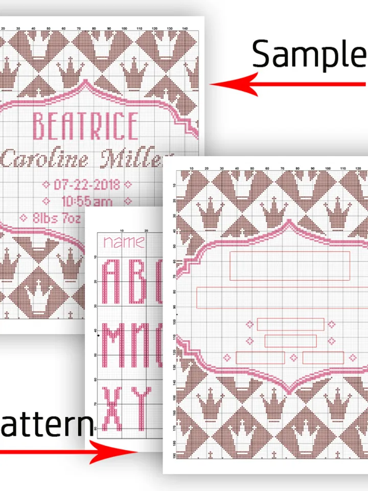 Baby Birthday cross stitch pattern. Newborn cross stitch pattern. Nursery cross stitch