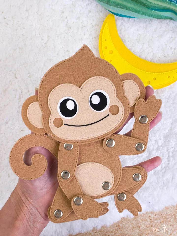 Felt Monkey - Sewing Pattern - Articulated toy