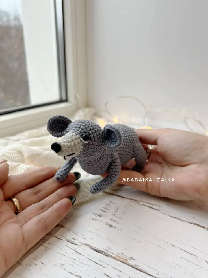 PDF Crochet Funny Realistic Rat Pattern,  Amigurumi Little Rat Pattern, Crochet mice, Crochet small mouse, Crochet Animal Amigurumi Cute Rat