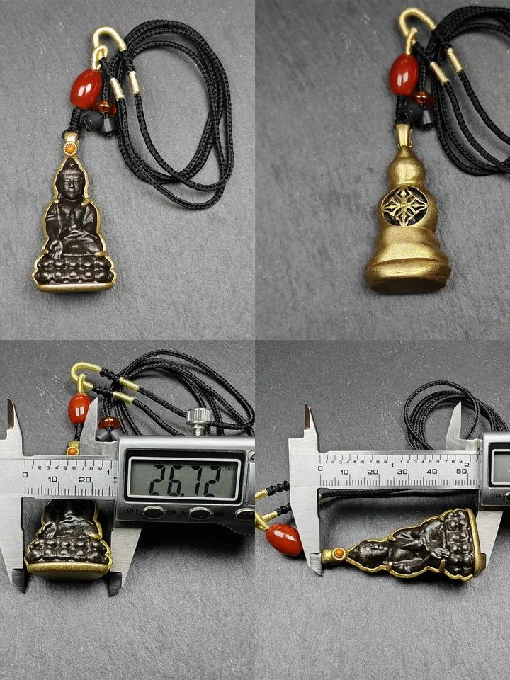 Handmade Tibetan Buddha Statue Amulet,Vintage Protective Charm,Shakyamuni,Amidabha,Jambhala,Guru Rinpoche,Chenrezig,Medicine Buddha Pendant