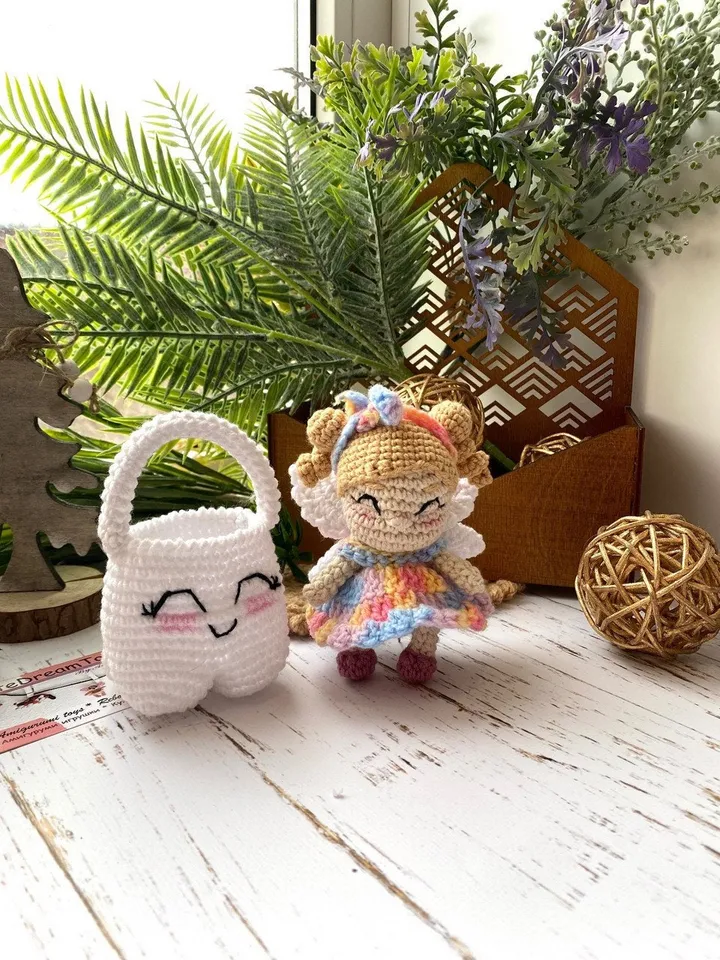 PDF Tooth Fairy Crochet Pattern, Crochet Amigurumi Doll Pattern, PDF Stuffed Toy Pattern, English Pattern, Amigurumi toy, Crochet Fairy