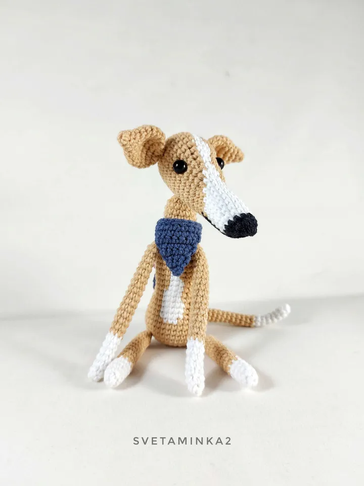 Greyhound Crochet Pattern Amigurumi Dog Whippet, Italian Greyhound, Galgo, Sighthound, Lurcher. Digital Download. PDF.