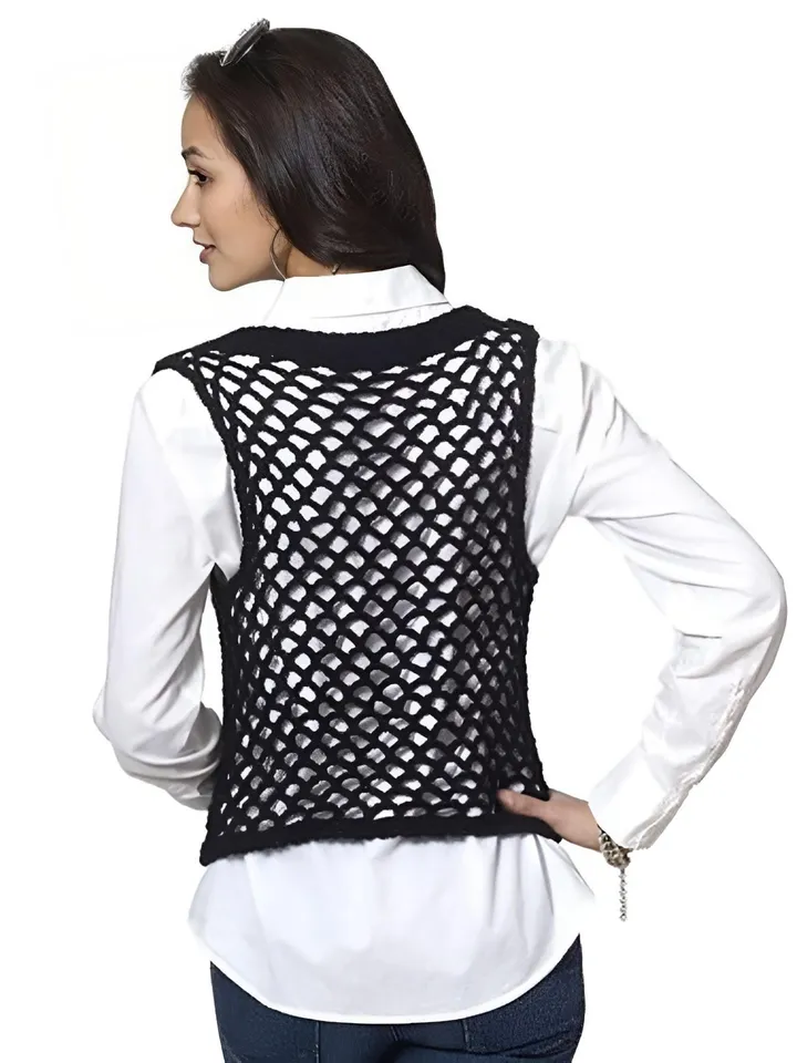Waistcoat crochet pattern , vest crochet pattern , mesh waistcoat crochet pattern mesh vest pdf