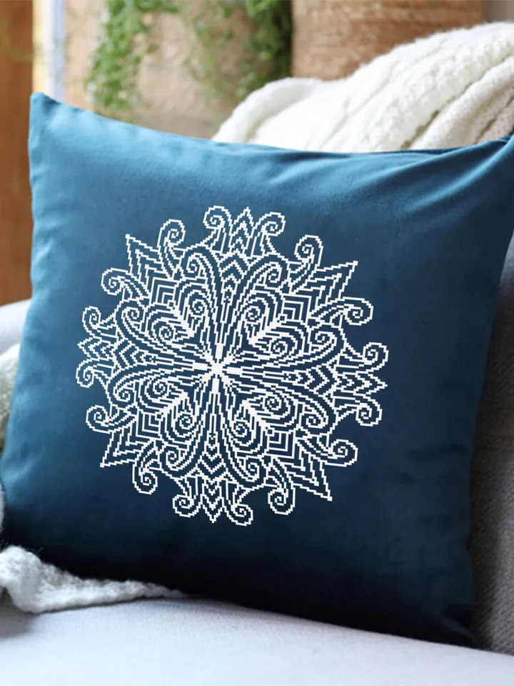 Mandala cross stitch pattern PDF download Mandala ornament cross stitch chart, Monochrome mandala pattern digital PDF, DIY Home decor #M234
