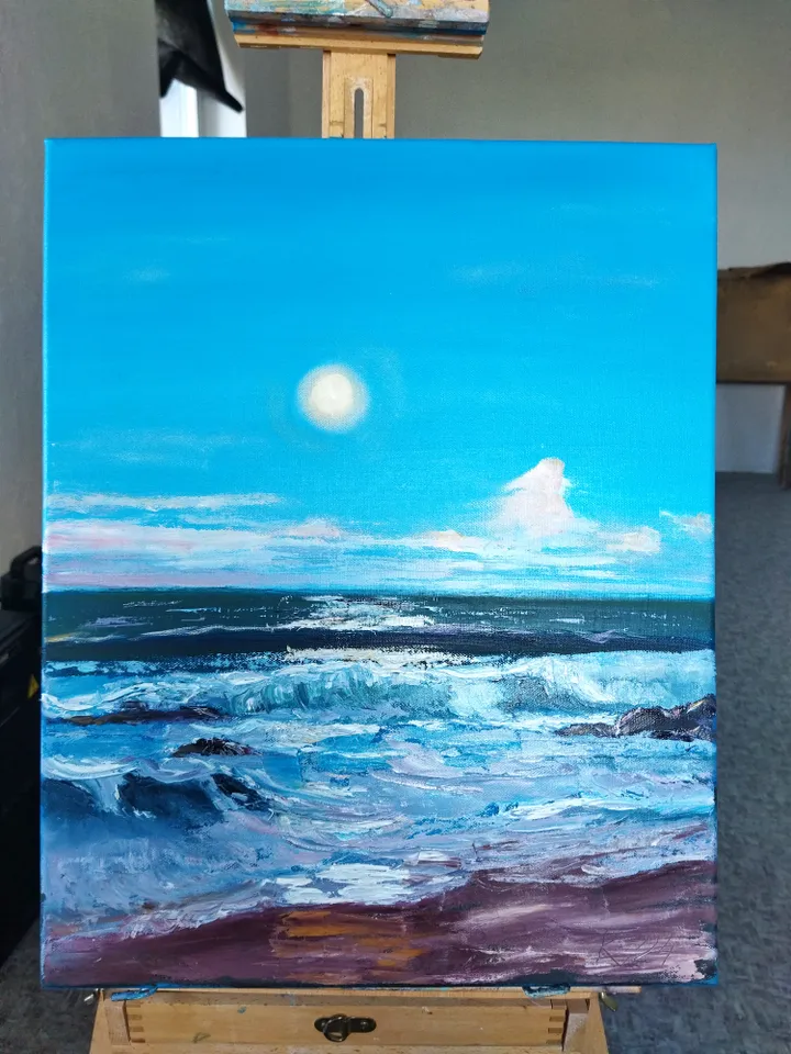 Sea, seascape, oilpainting on canvas 50x40 cm