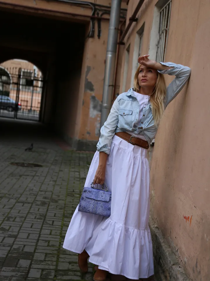 Genuine python skin light blue women elegant crossbody handle bag | Genuine snake leather purse | Classy woman handmade bag | handle bag