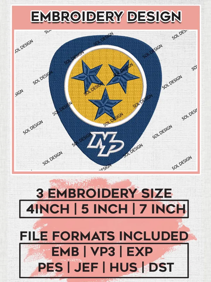 NHL Nashville Predators Logo Embroidery Designs, NHL Nashville Predators Team Logo Embroidery, Hockey Team Logo Emb Files, NHL Embroidery Designs, NHL Machine Embroidery Designs, Digital Download
