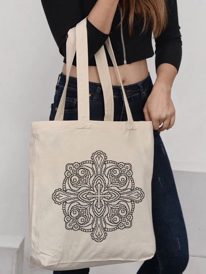Mandala cross stitch pattern PDF download Mandala ornament cross stitch chart, Cross mandala embroidery PDF, Mandala pattern digital #M236
