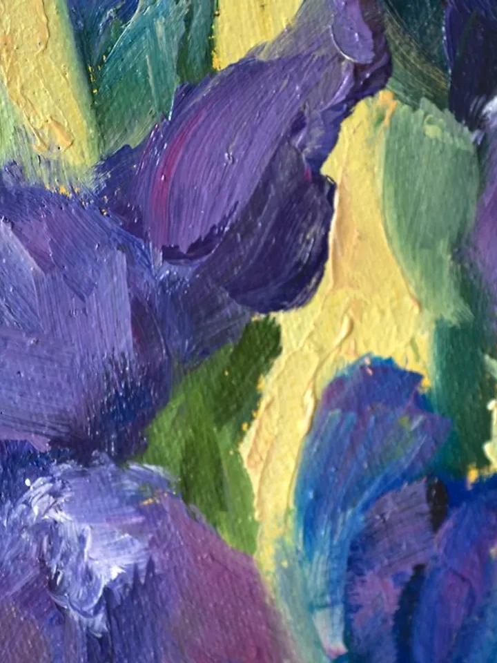 Iris Painting Floral Original Art Flower Iris Oil Artwork