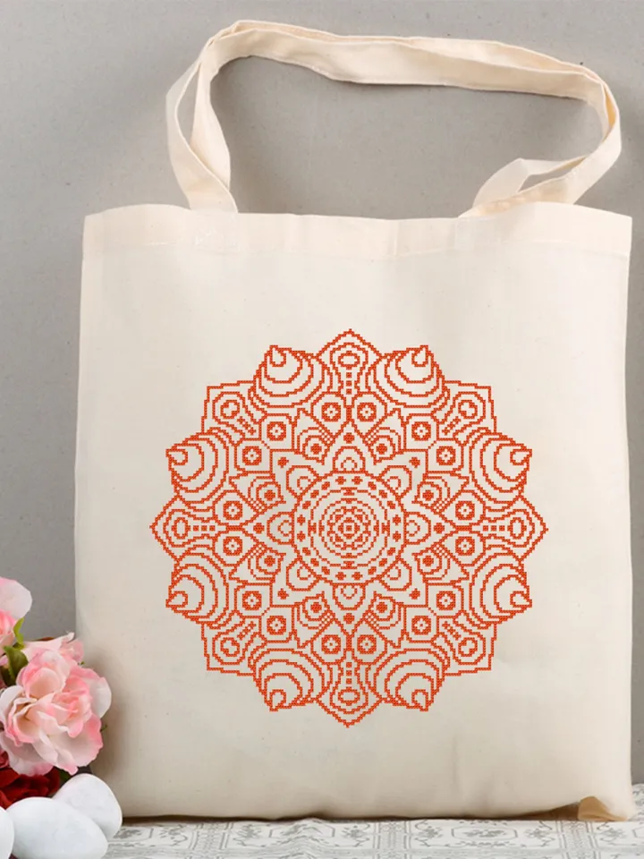 Mandala set cross stitch pattern download PDF, Monochrome mandala embroidery, Mandala digital PDF, Floral ornament cross stitch chart #S12