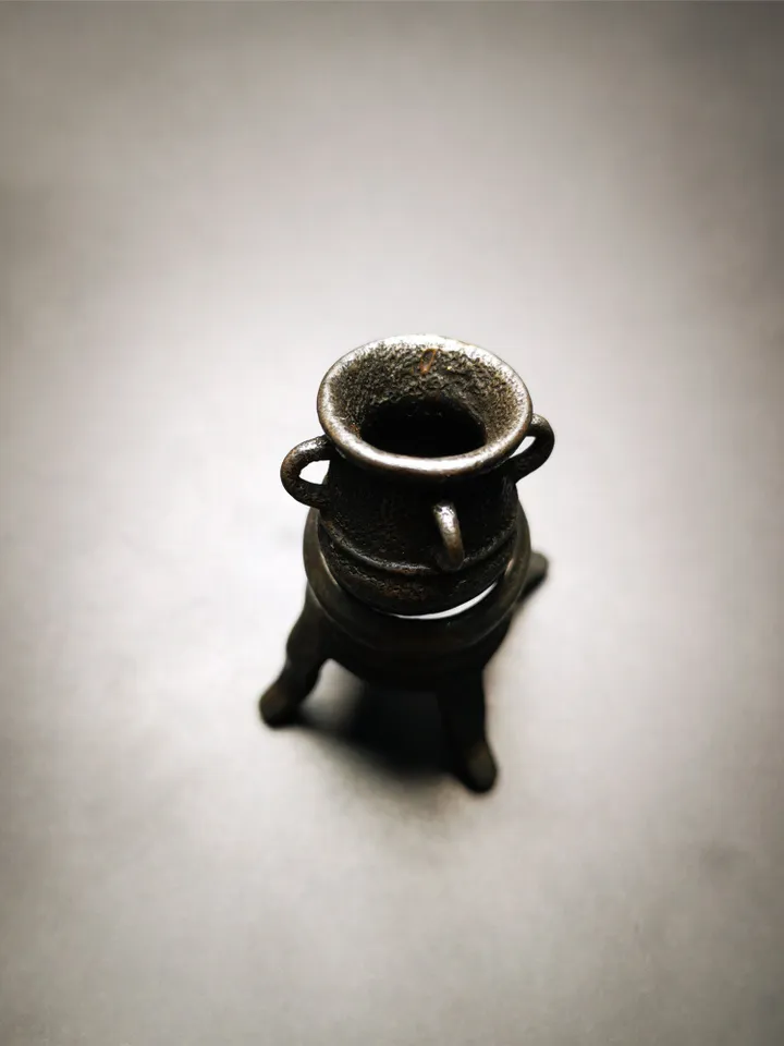 Gandhanra Handmade Tibetan Cone Incense Burner Model,Hanging Pot and Stove Model,Made of Cold Iron