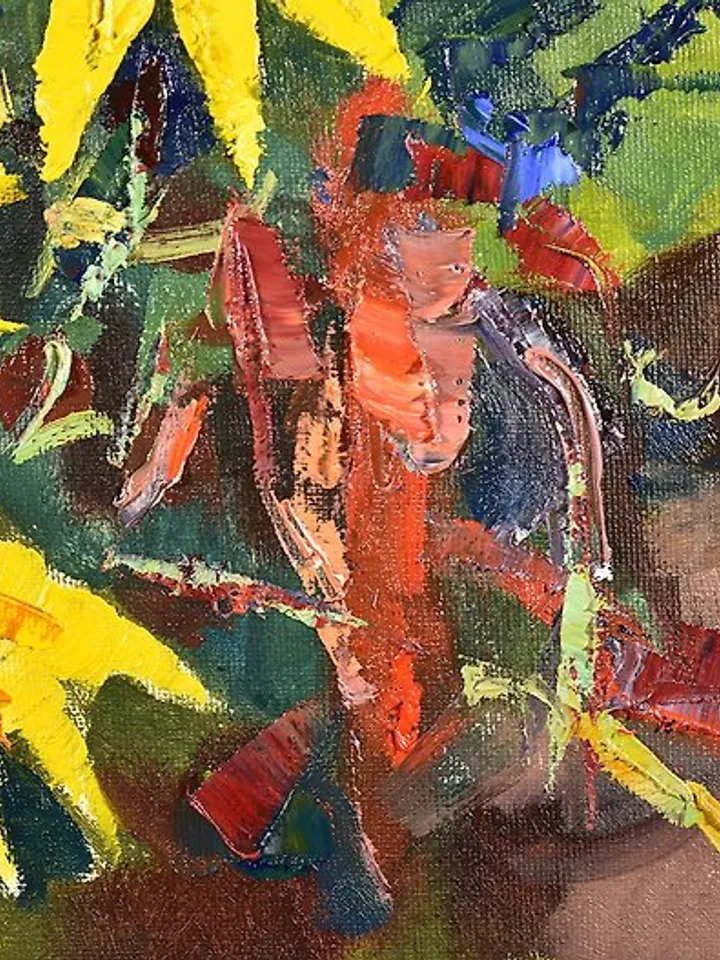 Bouquet Painting Flower Original Art Yellow Floral Artwork Impressionism