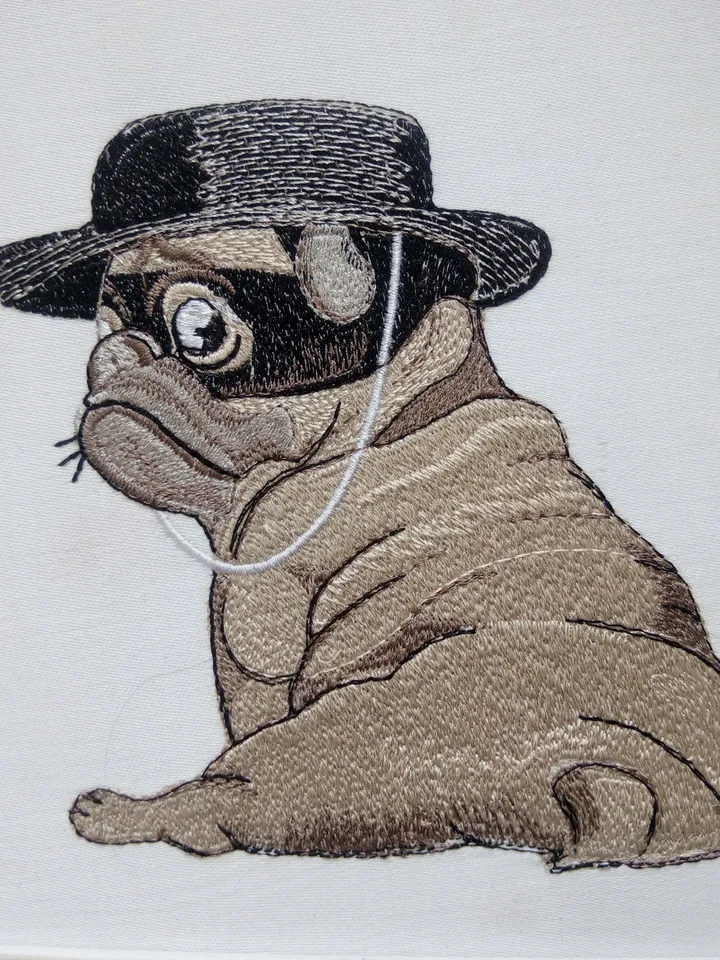 Pug Zorro 3 sizes  Embroidery Design DIGITAL EMBROIDERY
