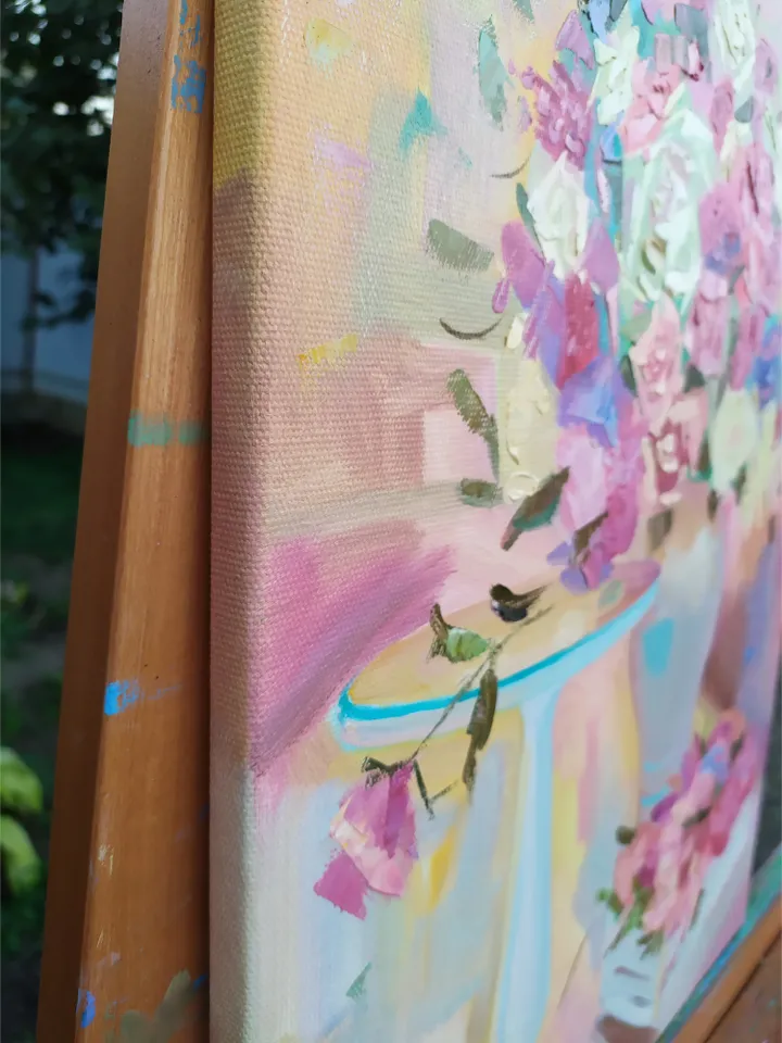 Rose painting Flower Original Art Floral Artwork oil painting on canvas Rose oil painting Roses artwork canvas painting