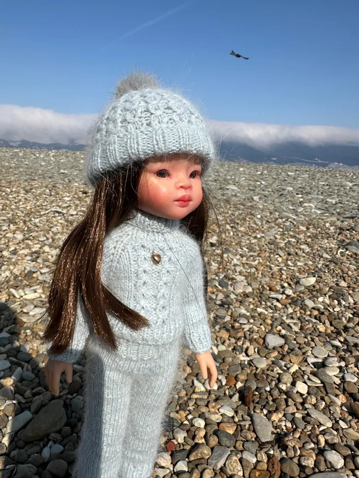 Paola Reina Doll 4 ITEMS Set: Exclusive Handmade Outfit - Sweater, pants, pompon hat, shoes