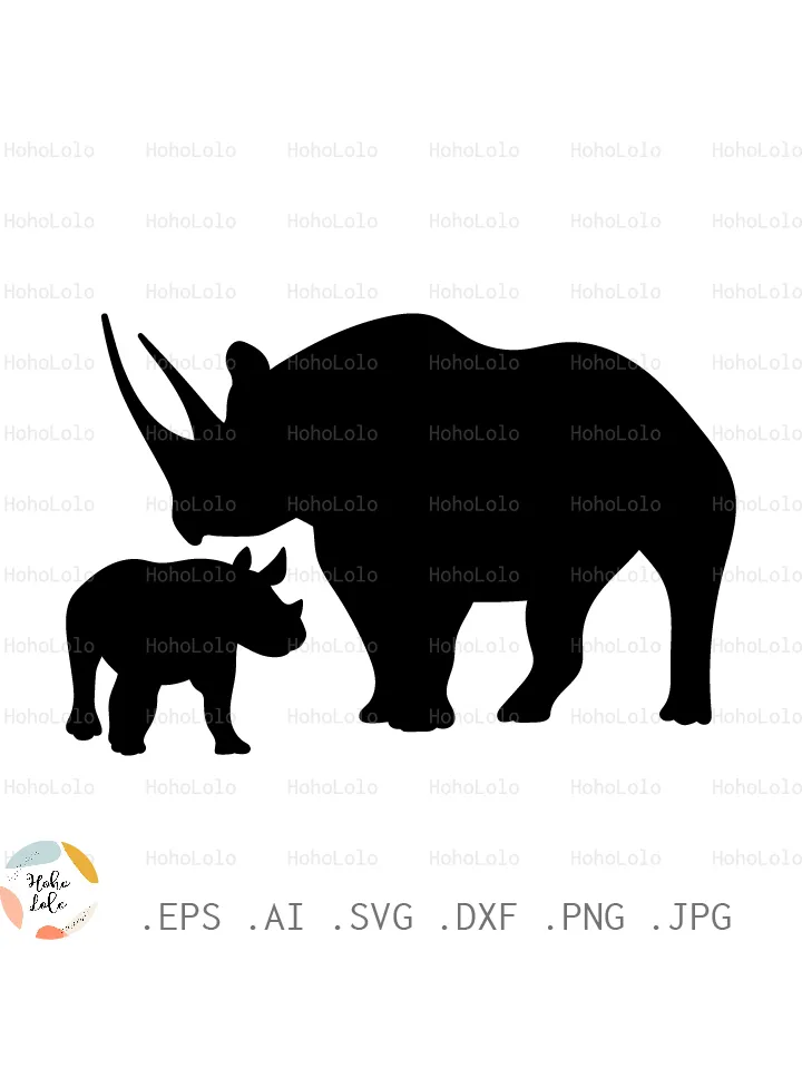 Rhinoceros Svg, Rhinoceros Cricut, Rhinoceros Silhouette, Rhinoceros Stencil, Rhinoceros Templates Dxf, Rhinoceros Clipart Png