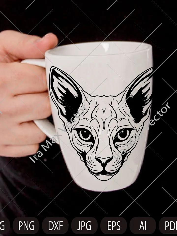 Sphinx Cat Svg, Sphinx Cat  face ,  Sphinx Cat  head , Sphinx Cat Files, Sphinx Cat Silhouette, Sphinx Cat Design File Cutting File