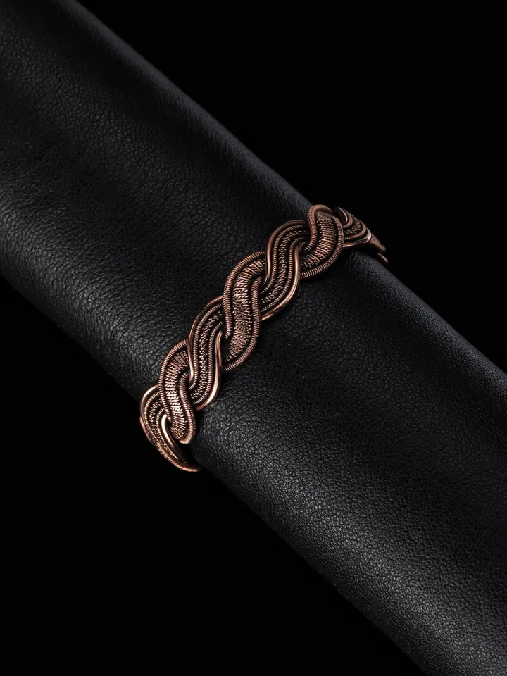 Woven copper wire bracelet Antique style handcrafted copper jewelry Unique gift