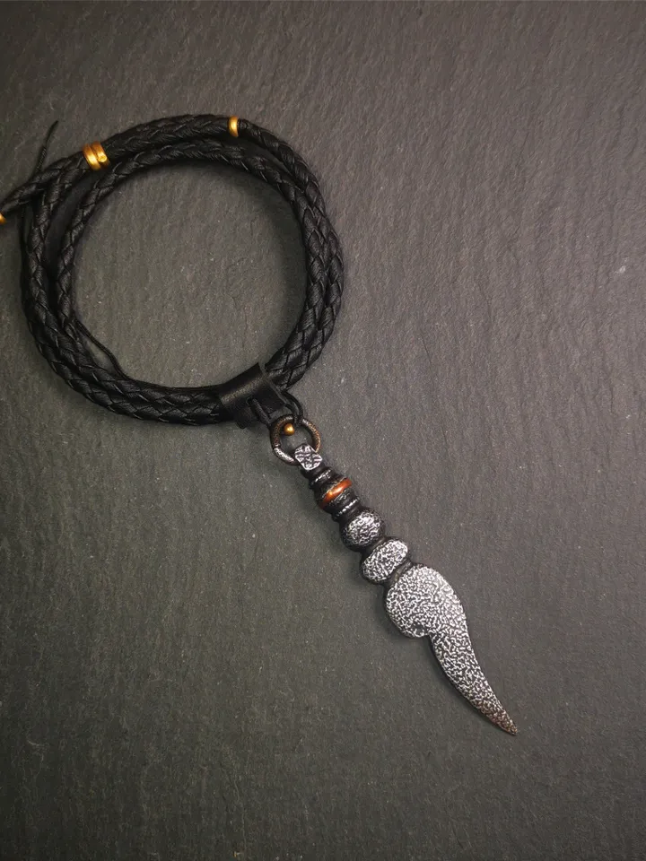 Gandhanra Tibetan Shankha Amulet ,Conch Pendant,Made of Cold Iron,3.15&quot;