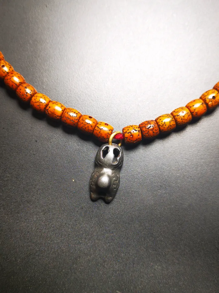 Gandhanra Handmade Mala Counter, Snow Lion Pendant, Prayer Beads Accessories,Made of Cold Iron