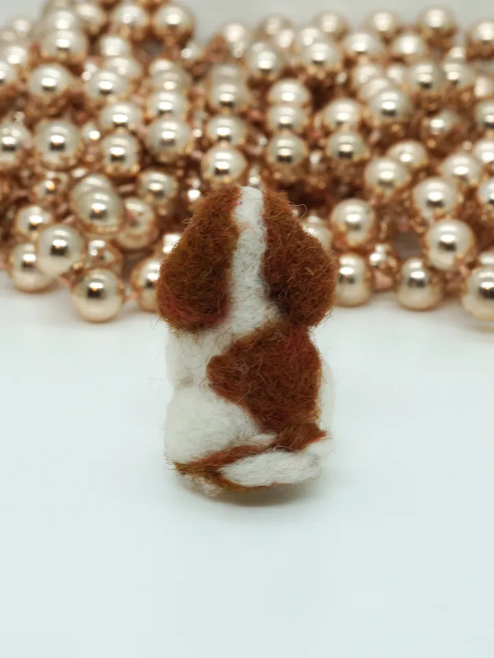 Tiny needle felted Cavalier King Charles spaniel, miniature dog, made to order