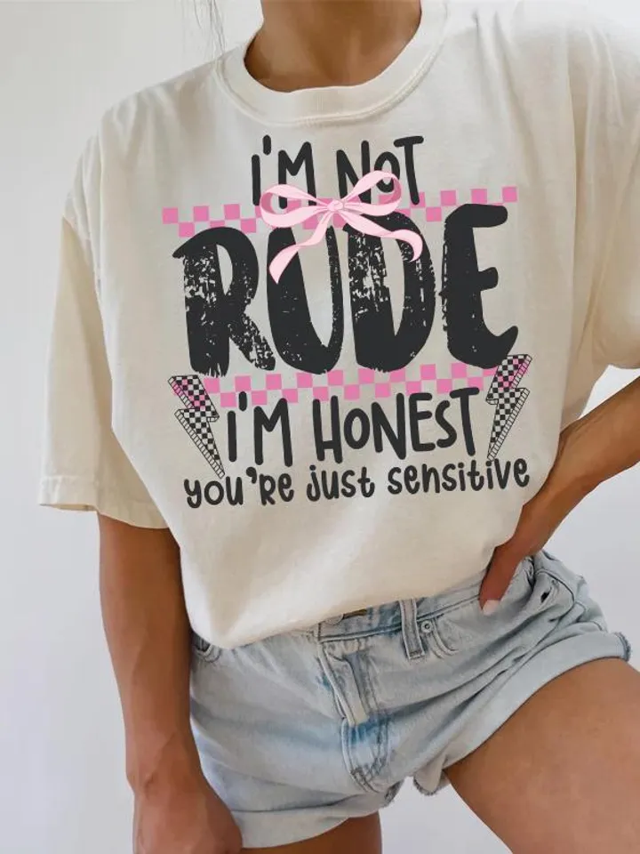 I'm Not Rude PNG Snarky Sarcastic Funny saying Png Retro Checkered Trendy Womens Sarcasm Edgy Png Sassy Png Funny Mom Attitude Png ORIGINAL
