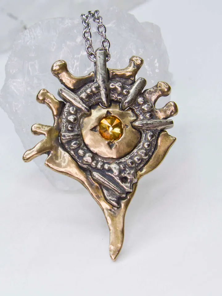 Amulet of Hellfire based on the magic of the world of Diablo / Gamer cosplay / diablo jewelry