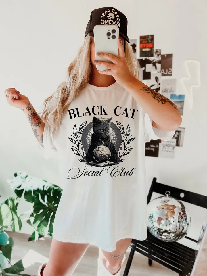 Halloween Png,Black Cat,Spooky season png,Social Club png,Spooky Bitch,Goth png,Aesthetic png,Witchy png,Skeleton png,Fall Png