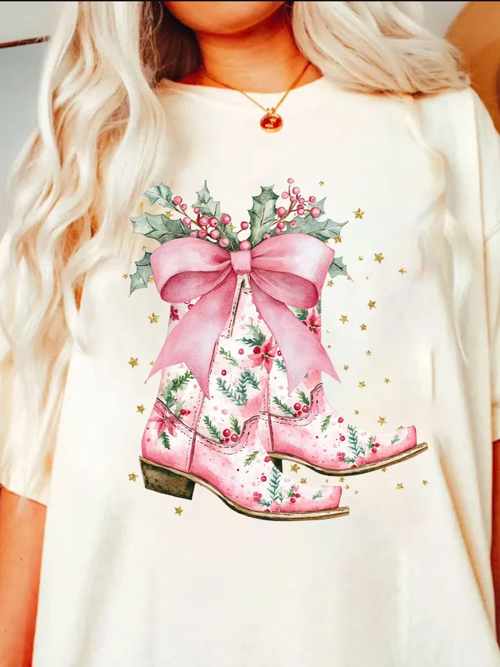 Coquette, Pink Christmas png,Western Christmas designs,Christmas sublimation,Trending png,Retro Holidays png,Holiday png Christmas Cowgirl