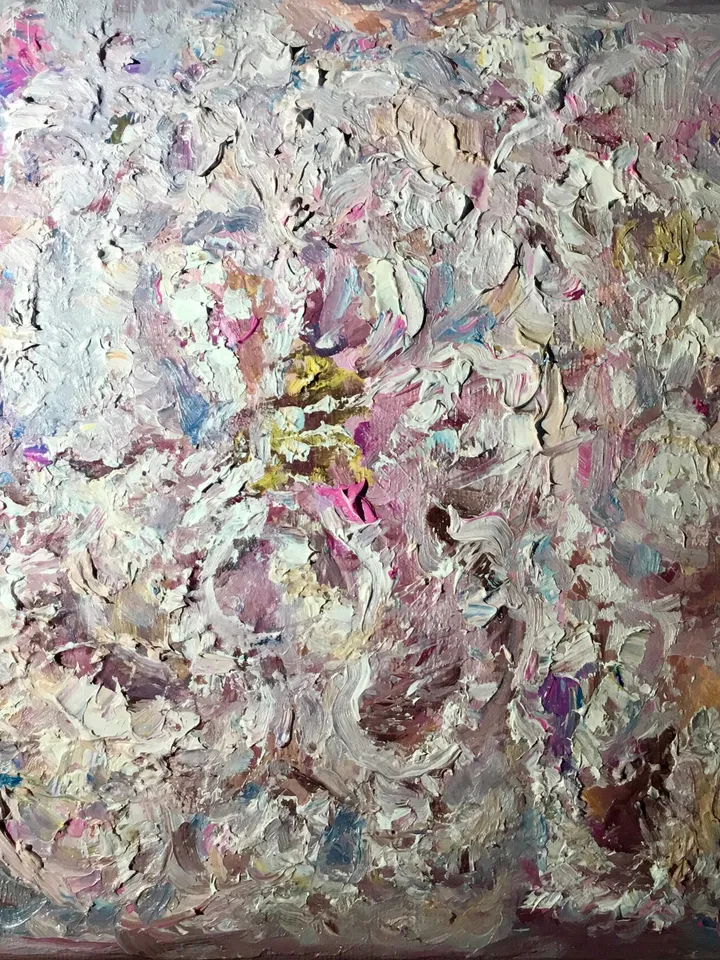 White abstract flower original oil impasto style textured painting,flowers oil painting,small canvas painting wall decoration ,unique gifts