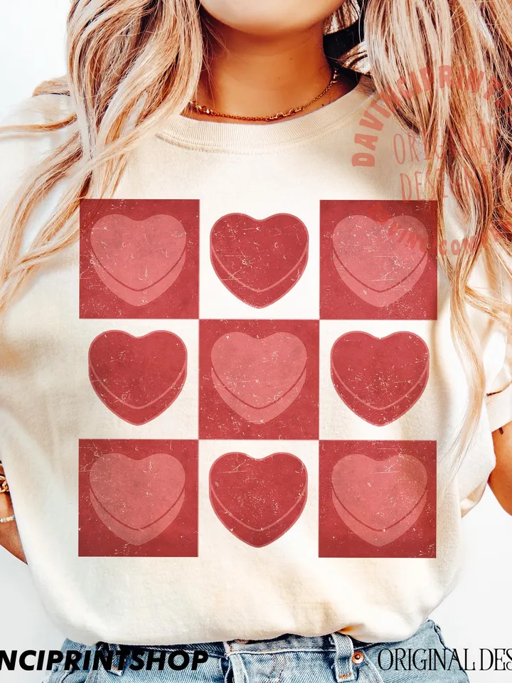 Checkered Retro Valentines Heart png, Valentines png, Heart png, Love png, Valentines Shirt Sublimation, Retro Valentines png, Heart, retro