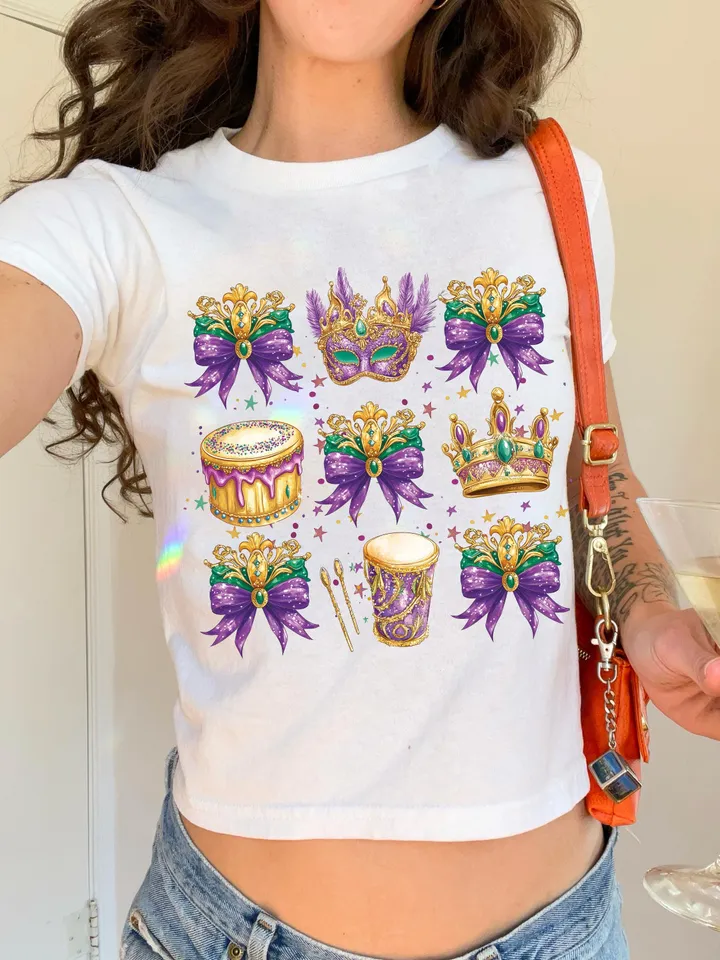 Mardi Gras Coquette PNG, Mardi Gras Png, Fleur De Lis Png, Mardi Beads Louisiana Festival Shirt Design, King Cake Png, Fat Tuesday Png