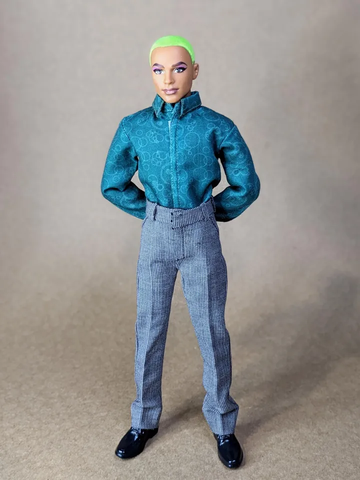 Classic gray pants for 12 inch fashion male dolls