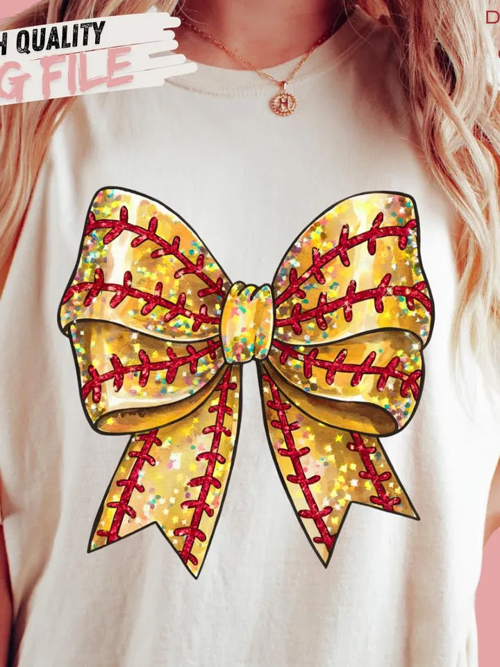 Glitter Softball Bow Png, Sparkle Softball Mom Png, Softball Design, Softball Png Design, Glitter Softball Bow Design, Softball Sublimation