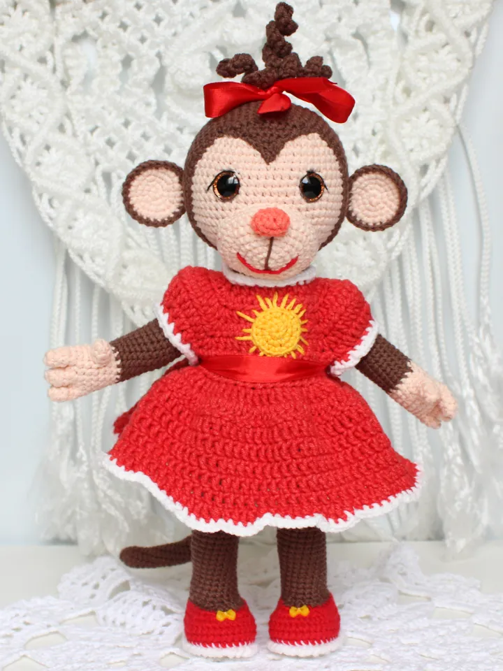 Monkey crochet pattern PDF in English - Amigurumi toy crochet tutorial