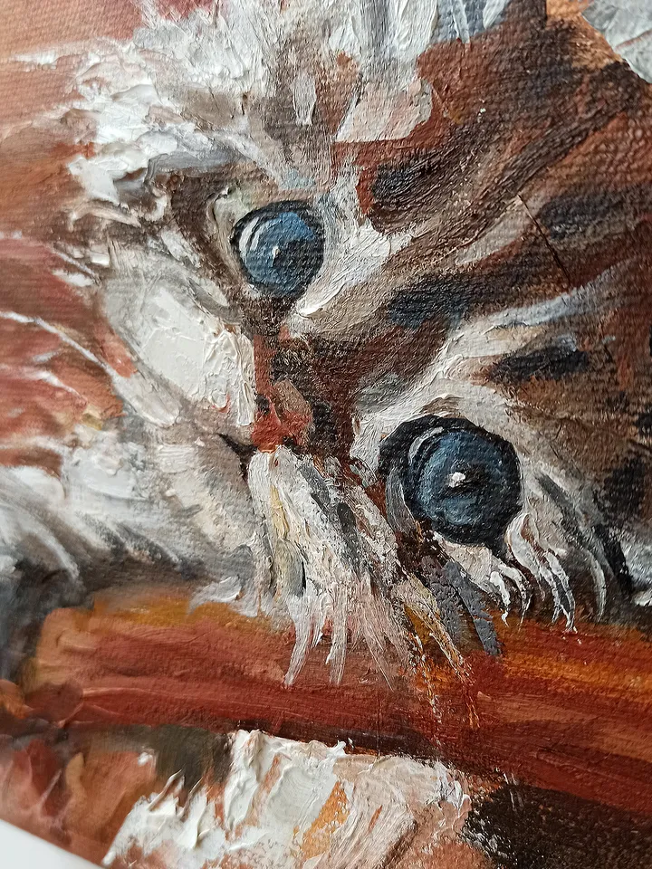 The Kitten Who Still Loves Everyone. Oil on stretched canvas. 20x20cm