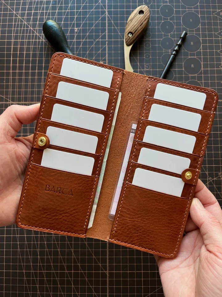 PDF Pattern long wallet - Pattern of a leather wallet - Download PDF. & video TUTORIAL
