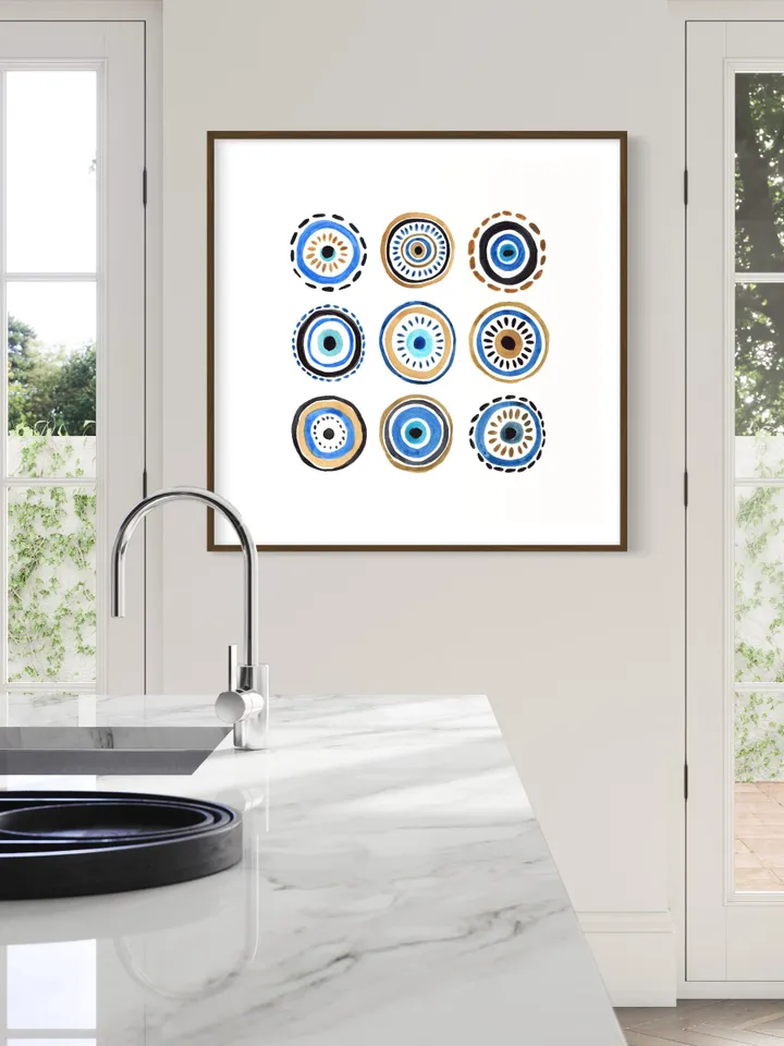 Evil Eye Art Print Digital Download Evil Eye Poster Turkish Wall Art Evil Eye Home Decor Esoteric Wall Art Talisman Print Greek Evil Eye Art