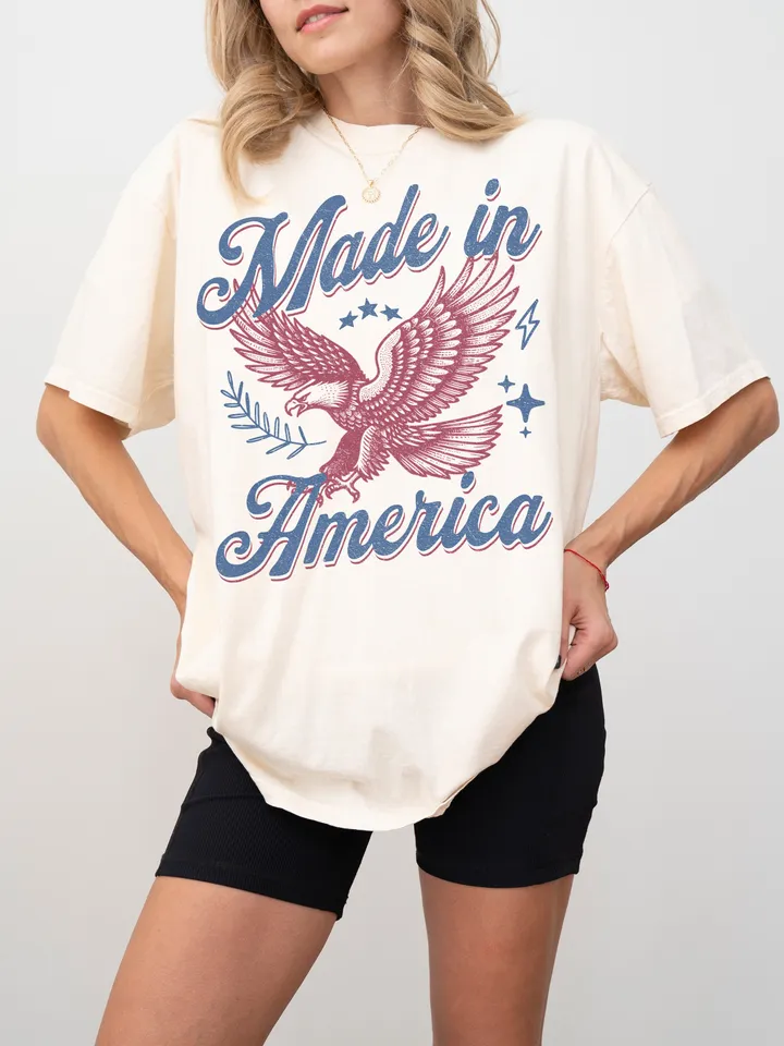 4th of July Sublimations, Designs Downloads, 4th of July, Png, Groovy, Shirt Design Sublimation Downloads, Eagle, 1776, Made In America