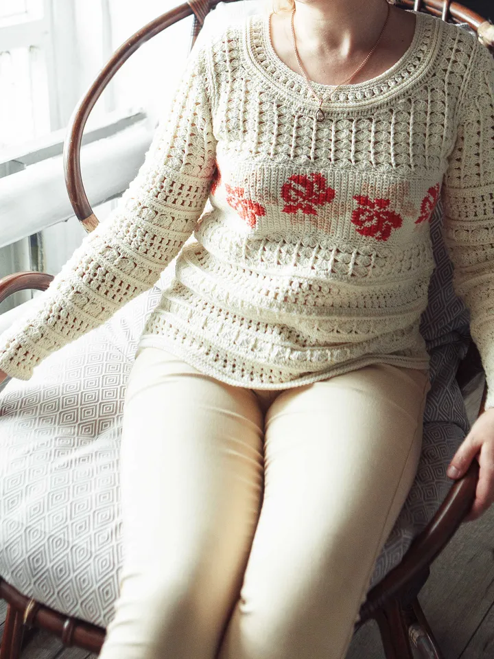 Women's Pullover Sweater Sabrina Crochet Pattern