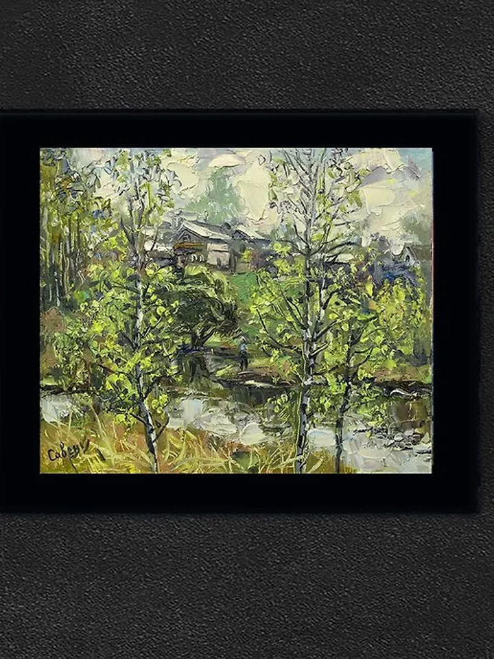Birch Painting Spring Artwork Landscape Oil Impressionism Plein Air Nature Art