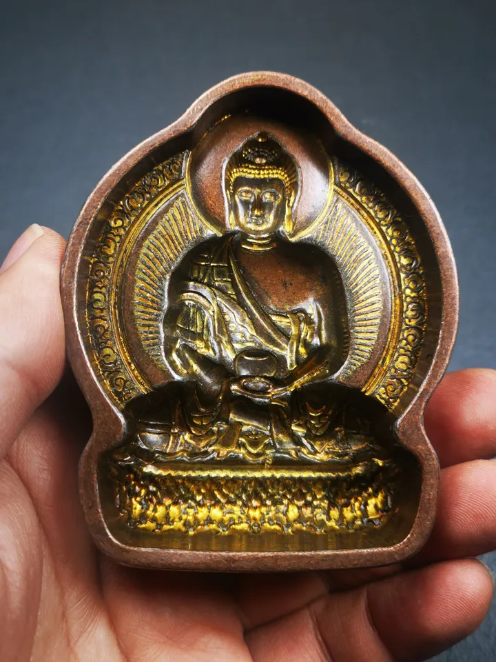 Gandhanra Tibetan Buddha Statue Tsa Tsa Mold,Amitayus,Amida,Amitabha,Copper Mould For Making Clay Buddha Statue,Tsha Tsha
