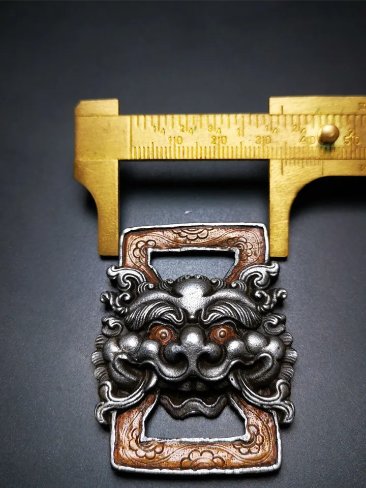 Gandhanra Handmade Tibetan Scripture Book Buckle,DIY Buckle for Book,Belt Backpack,Made of Cold Iron,inlaid Copper