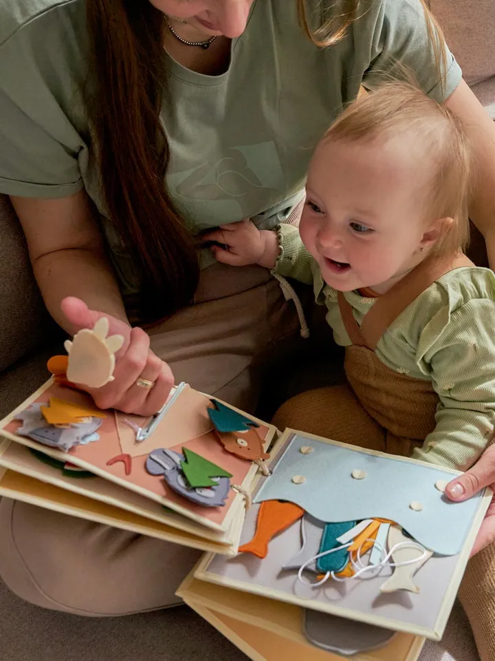 Quiet Book Toddler, Montessori Baby Activity, Developing Busy Book, Sensory Baby Soft Book with Farm Woodland Animals,1-2-3 year old Gift