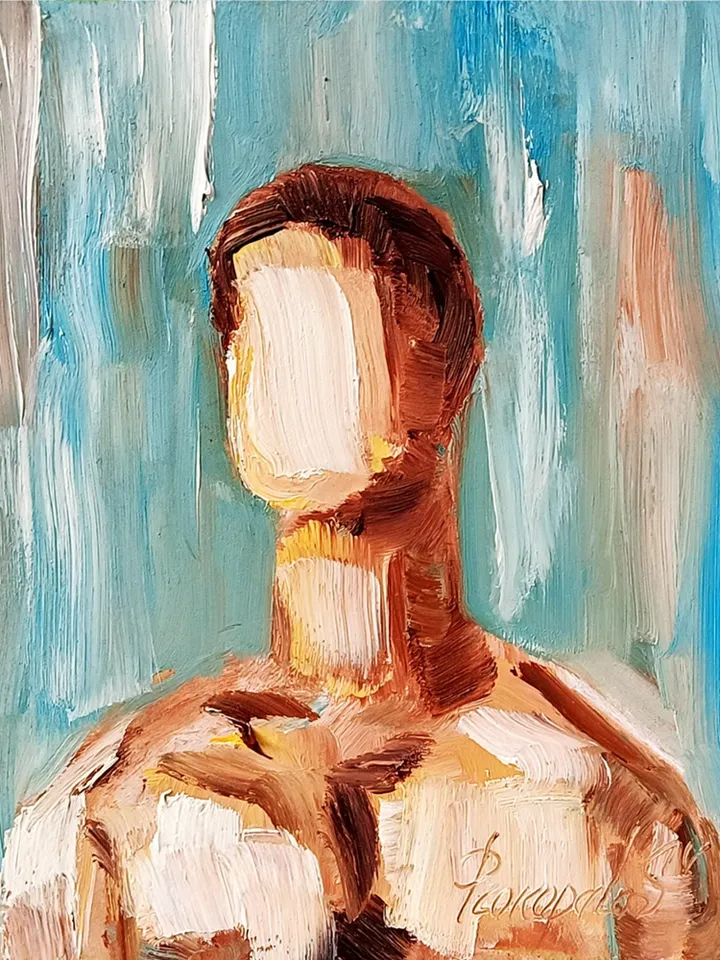 Male Body Original Painting Gay Textured Oil Art Gifts for Him by ArtProkopaloSv