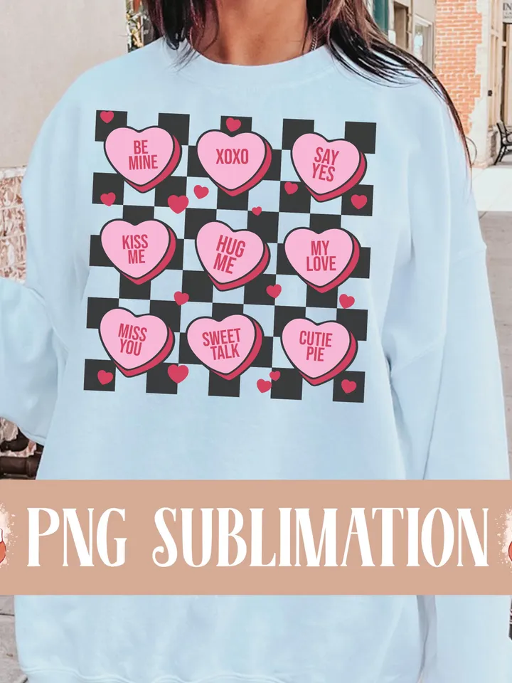 Valentines Conversation Hearts PNG, Valentines Candy Heart png, Valentines png, Love png, Candy Heart png, Valentines Sublimation, Retro png