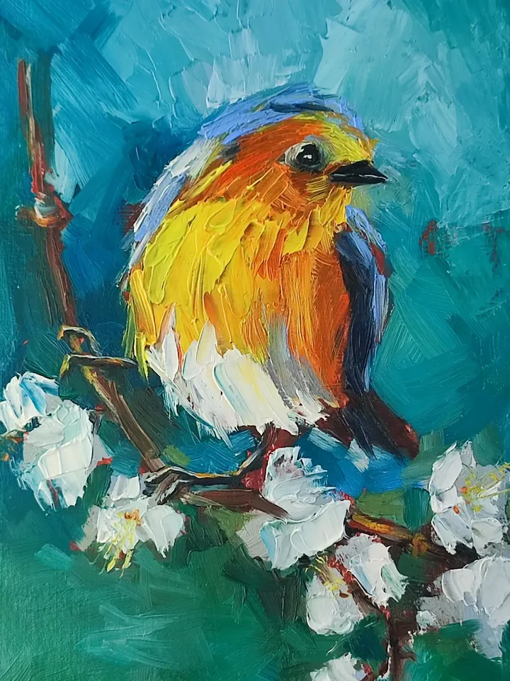 oil painting artistic Bird paintings 10 x15