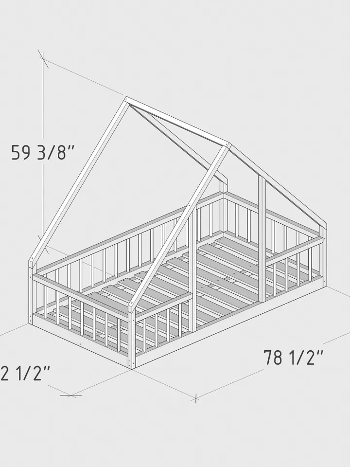 Montessori Floor House Bed Plan, Twin Size, PDF, DIY